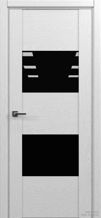 Дверь Рада Bruno ДО-1, стекло черный лакобель (белая эмаль)