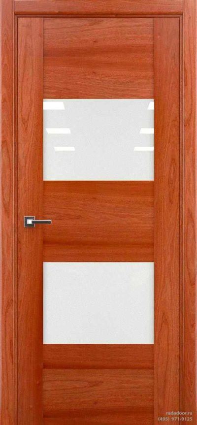 Дверь Рада Bruno ДО-1, стекло белый лакобель (сапеле)