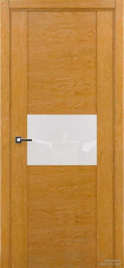 Дверь Рада Bruno ДО-2, стекло белый лакобель (дуб натуральный)