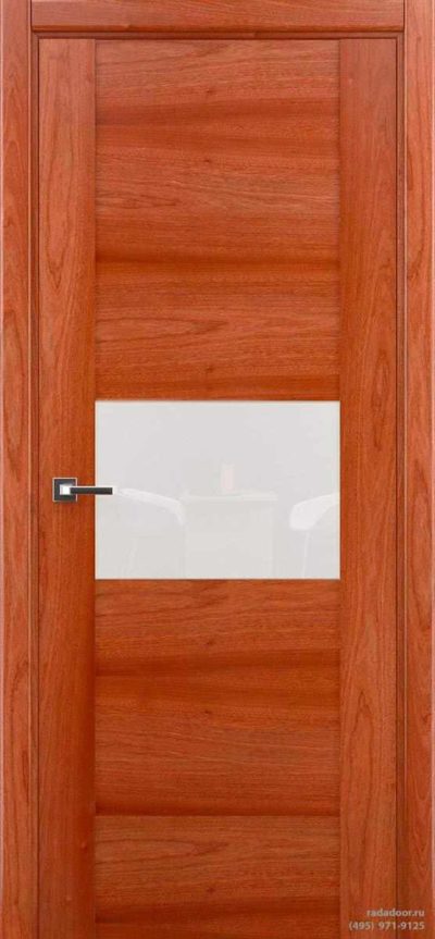 Дверь Рада Bruno ДО-2, стекло белый лакобель (сапеле)