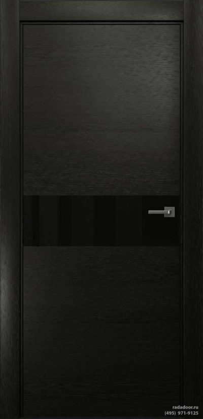 Двери Рада X-Line Д01 в цвете Дабл блэк стекло черный лакобель