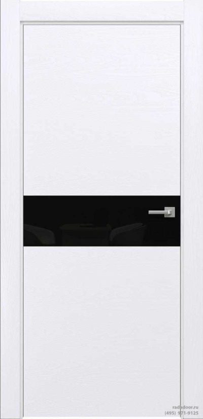 Двери Рада X-Line Д01 в цвете Blanc стекло черный лакобель