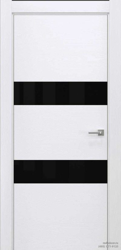 Двери Рада X-Line Д04 в цвете Blanc стекло черный лакобель